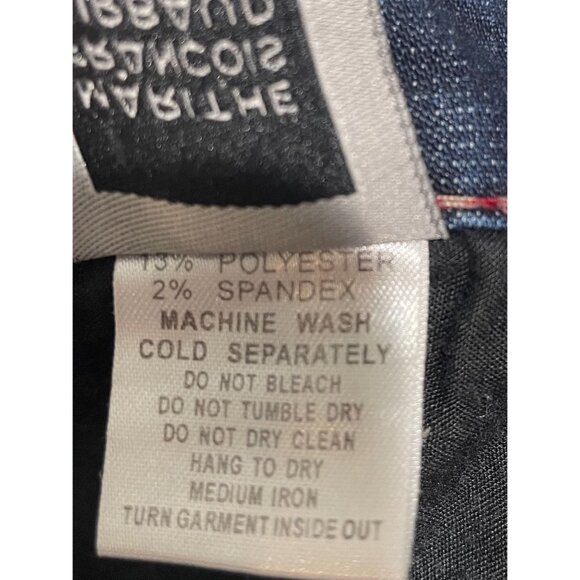 Marithe Francois Girbaud Blue Dark Wash Denim Jeans With Red Stitch Accents 36 - Picture 9 of 15